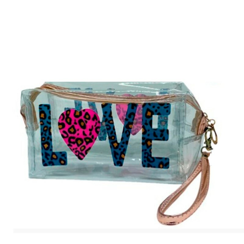 NECESSARIE TRANSPARENTE LOVE 22X15CM # HN86674