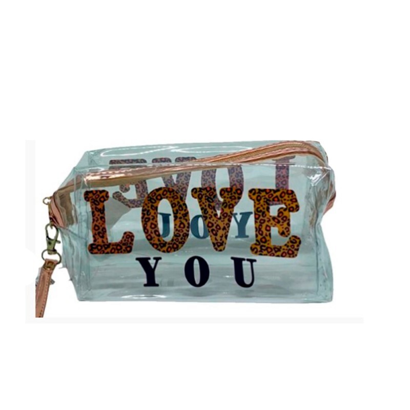 NECESSARIE TRANSPARENTE LOVE YOU 22X15CM # HN86674