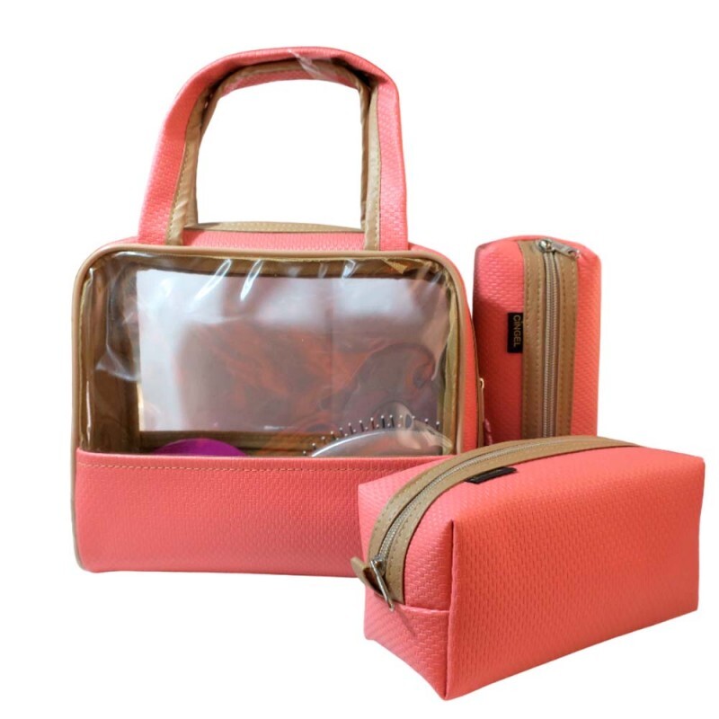 KIT NECESSAIRE ROSA 3PCS #203