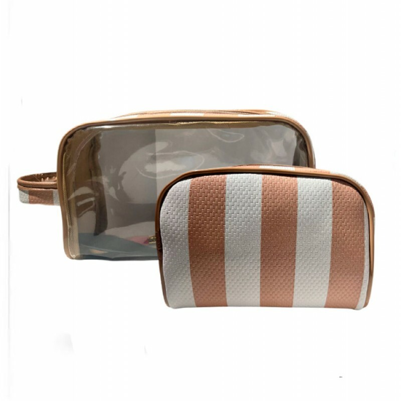 KIT NECESSAIRE ROSE LISTRA LARGA C/2PCS # 2100