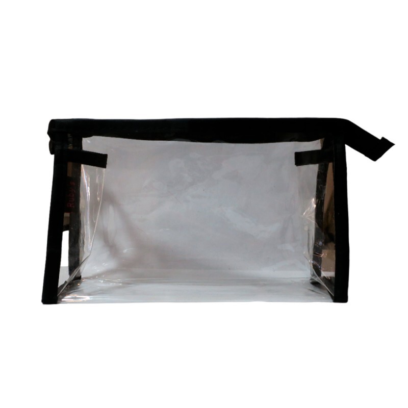 NECESSAIRE TRANSPARENTE PRETA 20CM # NEC-002YD-1