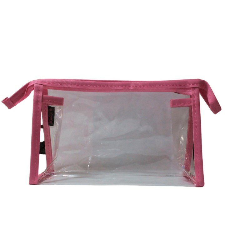 NECESSAIRE TRANSPARENTE ROSA 20CM # NEC-002YD-1