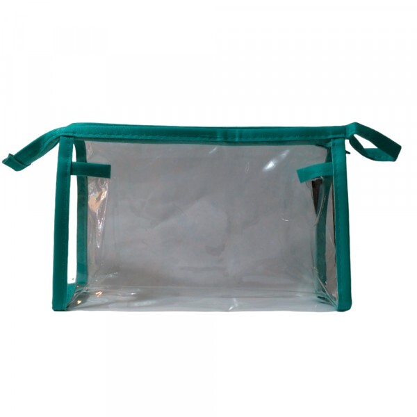 NECESSAIRE TRANSPARENTE VERDE 20CM # NEC-002YD-1