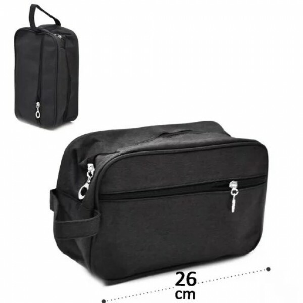 NECESSAIRE MASCULINA PRETA C/2 ZIPERS # MG-7219