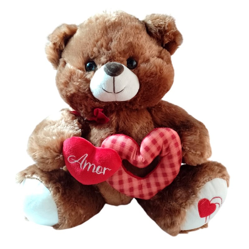 URSO SENTADO C/CORACAO DUPLO 36CM # FE6844