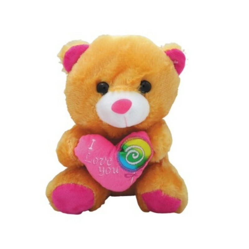 URSO CORACAO COLOR LOVE CARAMELO 20CM # 7015...