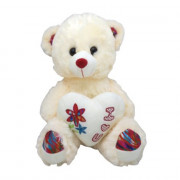 URSO C/ CORACAO LOVE BEGE 25CM # 7028... URSO C/ CORACAO LOVE BEGE 25CM # 7028...