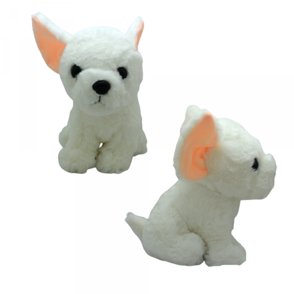 CACHORRO SENTADO BRANCO 20CM # LU2971