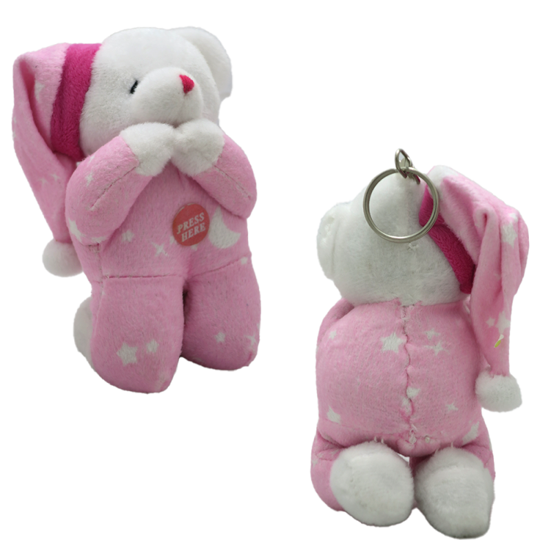 CHAVEIRO URSO QUE REZA ROSA # 3126