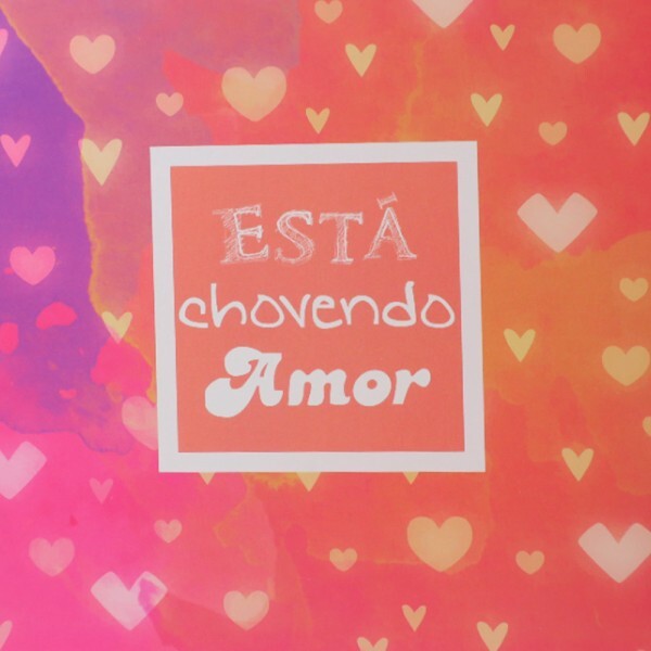 QUADRO ESTA CHOVENDO AMOR 20X20CM # QQ1003