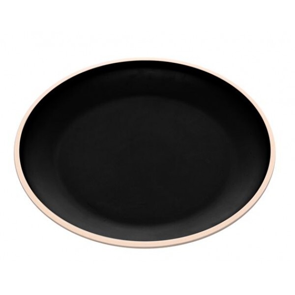 PRATO SOBREMESA MELANINA GLASS PRETO 21.5CM #20920