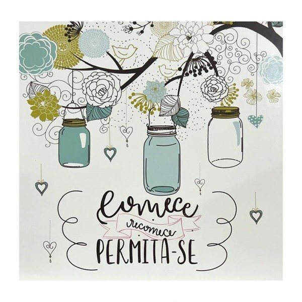 QUADRO COMECE RECOMECE PERMITA-SE 20X20CM # QQ1021