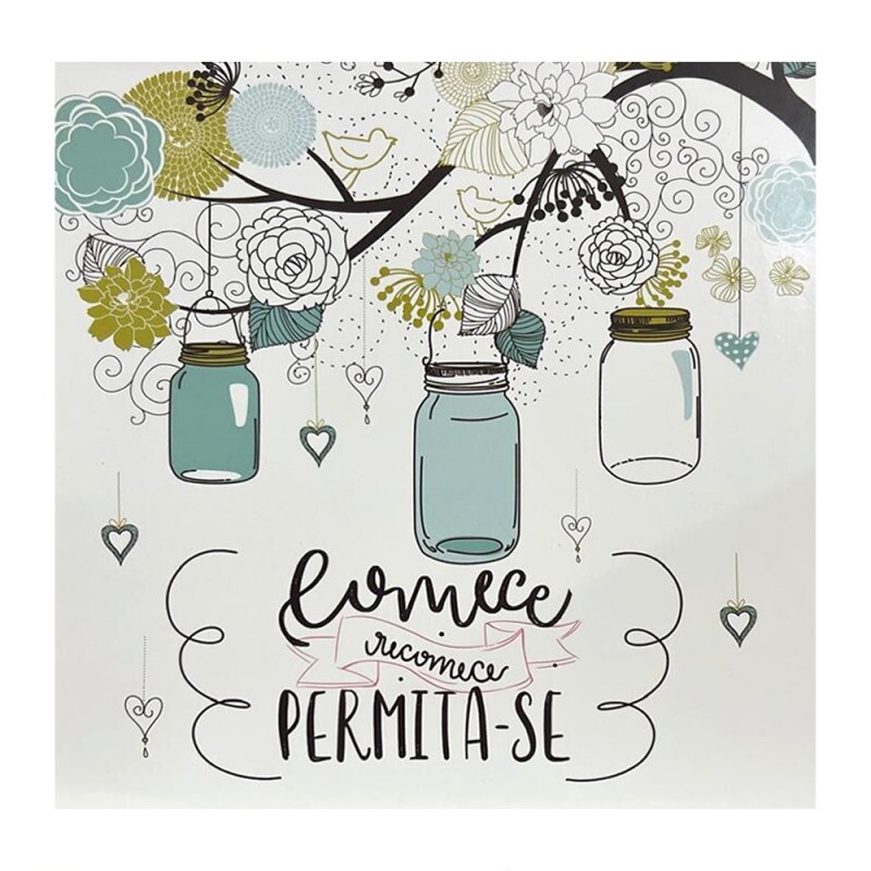 QUADRO COMECE RECOMECE PERMITA-SE 20X20CM # QQ1021
