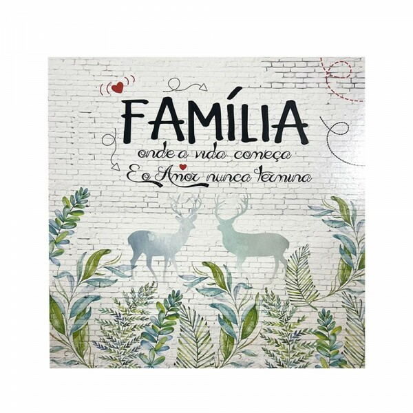 QUADRO FAMILIA ONDE A VIDA COMECA 20X20CM # QQ1021