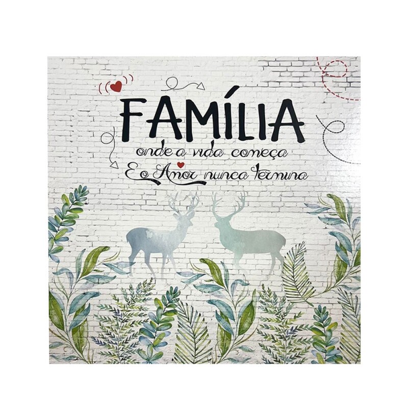 QUADRO FAMILIA ONDE A VIDA COMECA 20X20CM # QQ1021