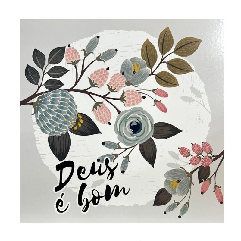 QUADRO DEUS E BOM 20X20CM # QQ1024