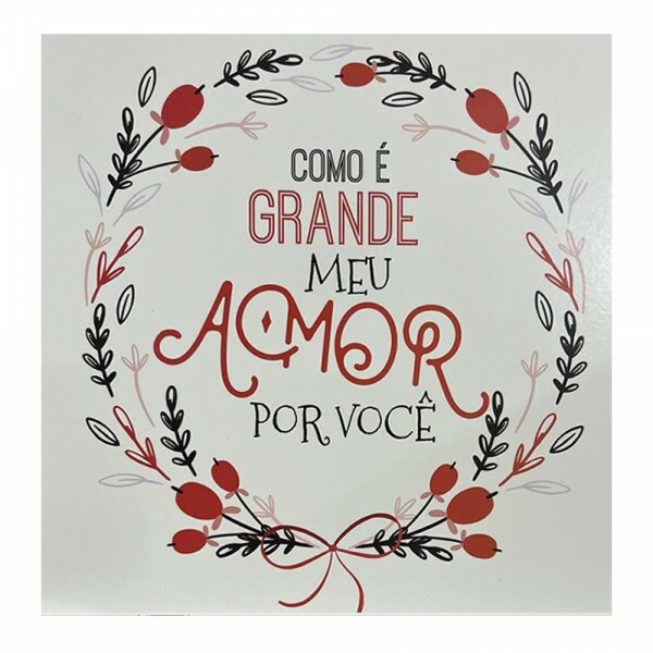 QUADRO COMO E GRANDE MEU AMOR 20X20CM # QQ1025