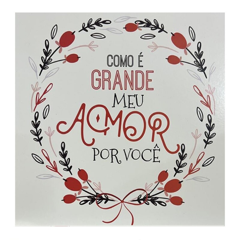 QUADRO COMO E GRANDE MEU AMOR 20X20CM # QQ1025