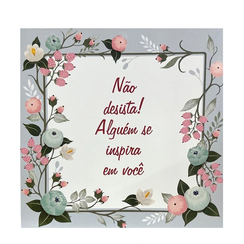 QUADRO NAO DESISTA! 20X20CM # QQ1025