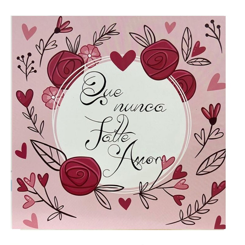 QUADRO O AMOR JAMAIS MORRE 20X20CM # QQ1025