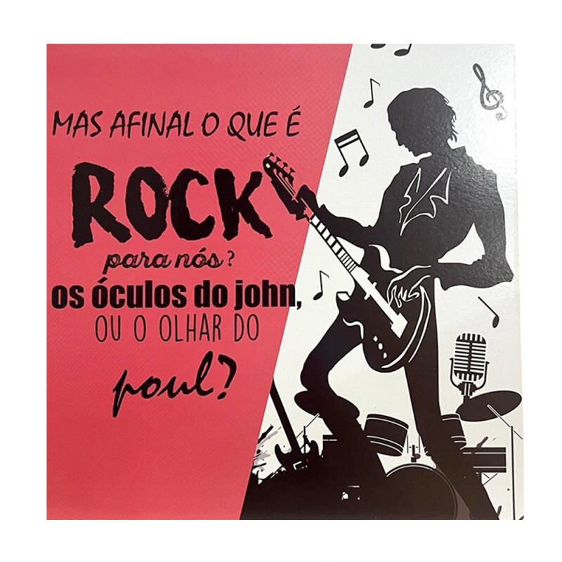 QUADRO MAS AFINAL O QUE E ROCK 20X20CM # QQ1028