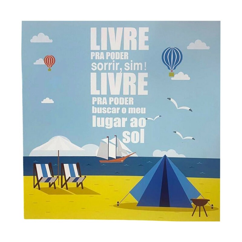 QUADRO LIVRE PARA PODER SORRIR 20X20CM # QQ1028
