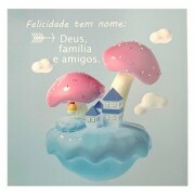 QUADRO FELICIDADE TEM NOME 20X20CM # QQ1028
