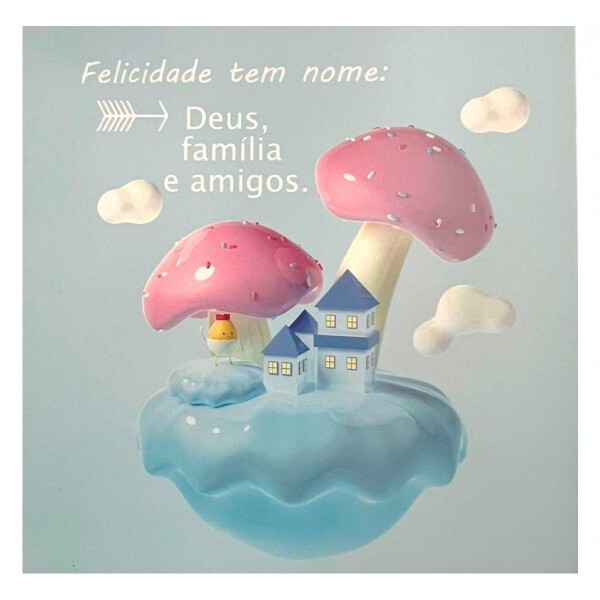 QUADRO FELICIDADE TEM NOME 20X20CM # QQ1028