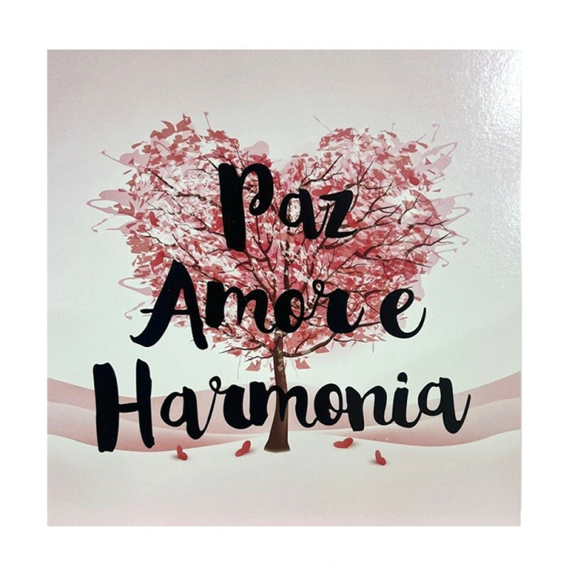 QUADRO PAZ AMOR E HARMONIA 20X20CM # QQ1006