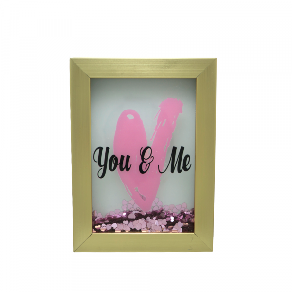 QUADRO YOU & ME DOURADO 20X15CM # SXDD-4888