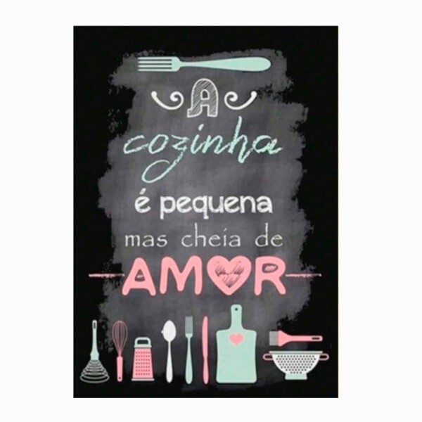 QUADRO METAL COZINHA E AMOR  30X40CM # 3041