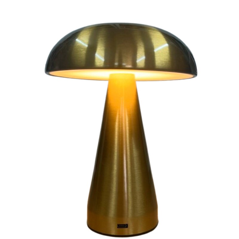 LUMINARIA MUSHROOM DOURADA C/USB 21X16CM # 222237