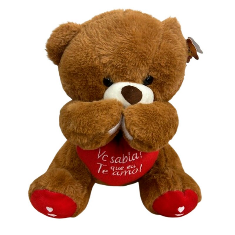 URSO COM CORACAO VOCE SABIA 30X28CM # FG9077
