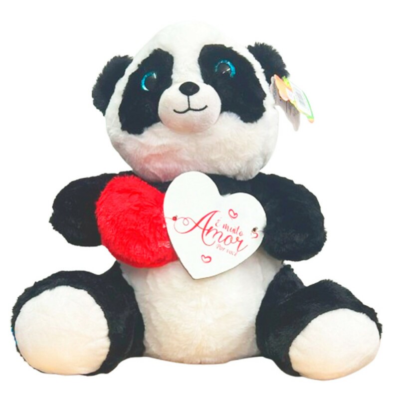 URSO PANDA C/CORACAO E PLACA 40CM # F1837