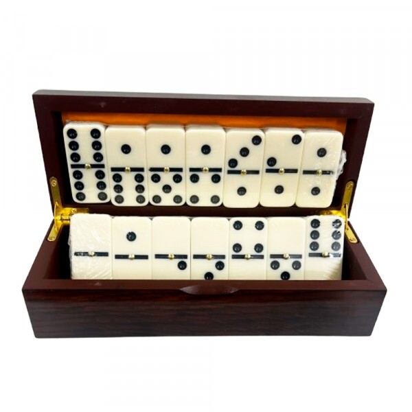DOMINO LUXO CAIXA MADEIRA 19.6X7.5X6CM # JG252002