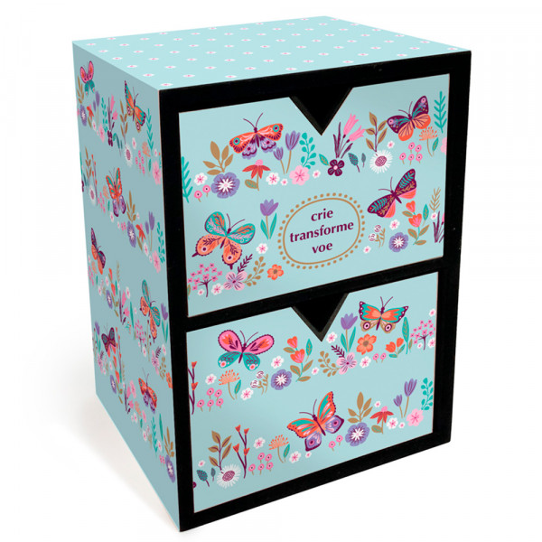 ORGANIZADOR BORBOLETAS C/2GAVETAS 14X12X19CM # 5006