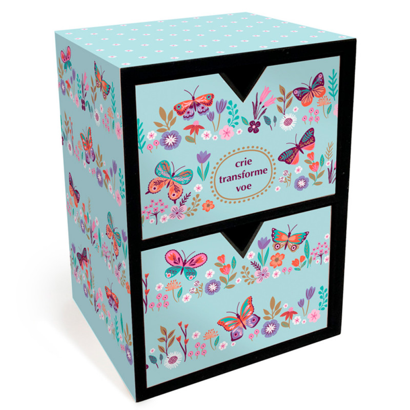 ORGANIZADOR BORBOLETAS C/2GAVETAS 14X12X19CM # 5006